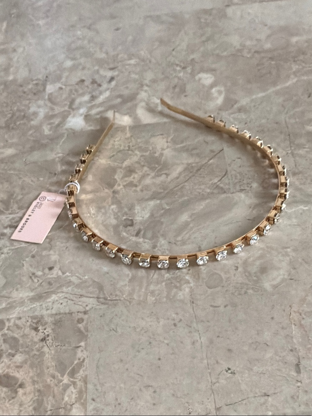 Gold Crystal Accent Headband From Violet and Brooks